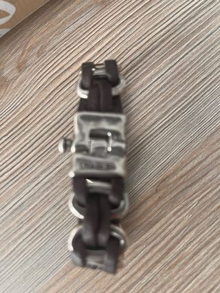 Pulsera Uno de 50 Cuero y Plata