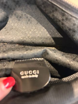 Borsa Gucci Bamboo Vintage tela e pelle Nera