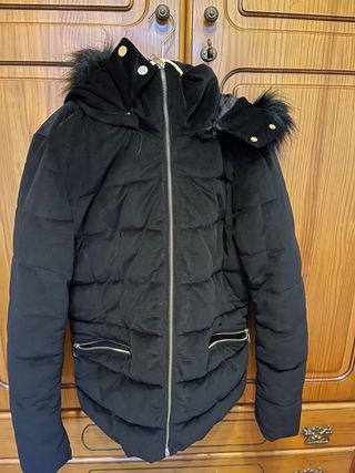 Cazadora mujer terciopelo negra