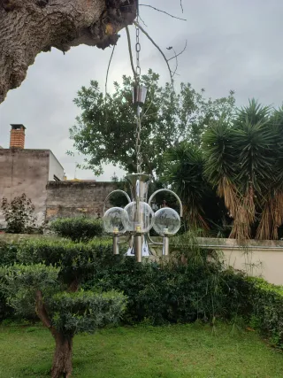 Lámpara vintage Space Age con globos transparentes