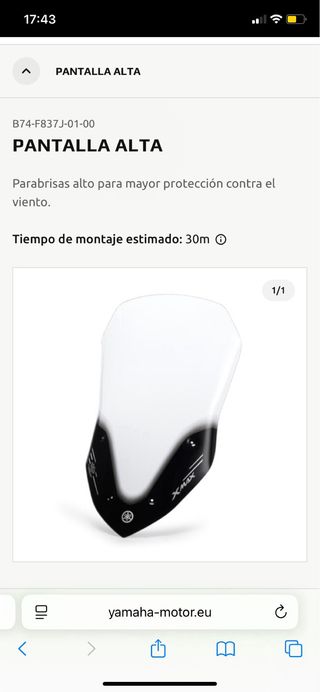 Pantalla Yamaha XMAX 2021