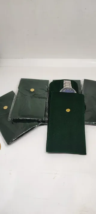 5 Astucci Porta Orologi Velluto Verde