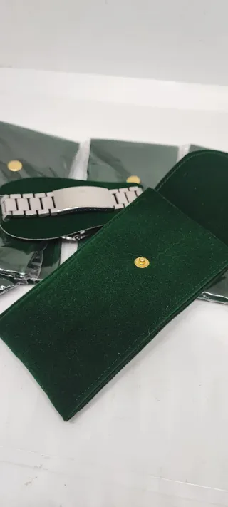 5 Astucci Porta Orologi Velluto Verde