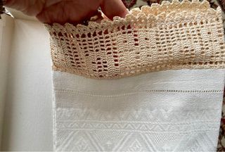 Tris Asciugamani Vintage Lino Anni '70