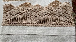 Tris Asciugamani Vintage Lino Anni '70