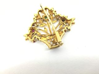 broche oro 18k con piedra