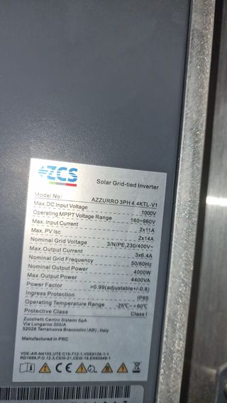 Inversor AZZURRO 3PH - 4.4KTL-V1