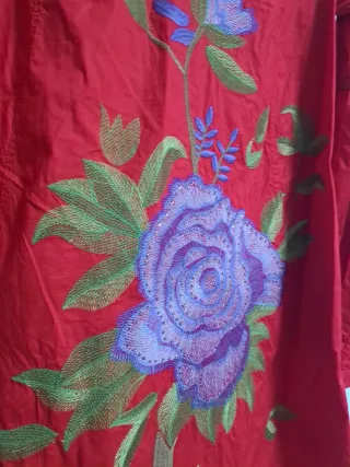 Vestido rojo bordado talla XL