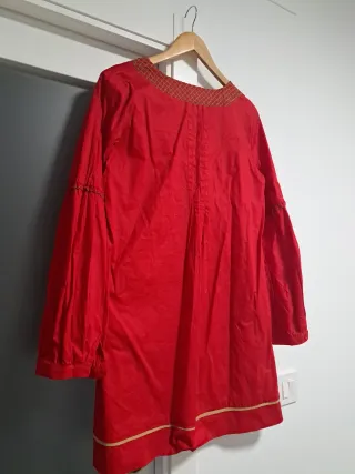 Vestido rojo bordado talla XL