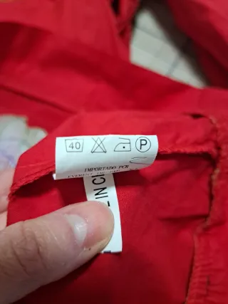 Vestido rojo bordado talla XL