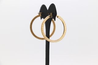 PENDIENTES ARO GRECA. Oro 18k.