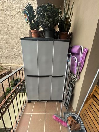 Armario exterior resina terraza gris