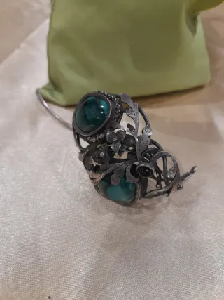 Parure gioielli antichi malachite e granato