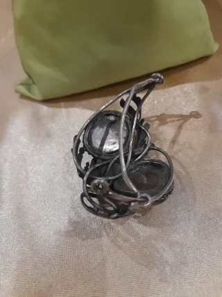 Parure gioielli antichi malachite e granato