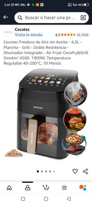 Cecotec Freidora de Aire 4.5L