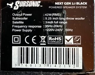 Altavoces 2.1 Subsonic Negros
