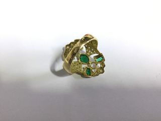 sortija oro 18k con piedra con circonita