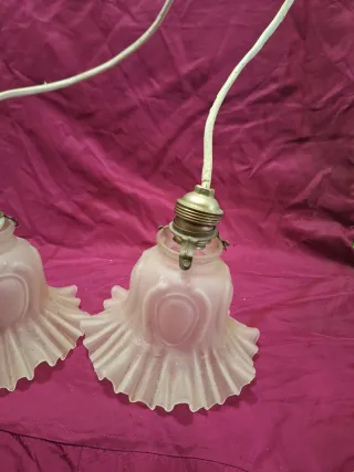 Pareja Lámparas Techo Cristal