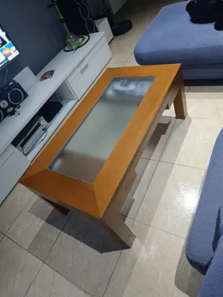 Comedor completo madera y cristal