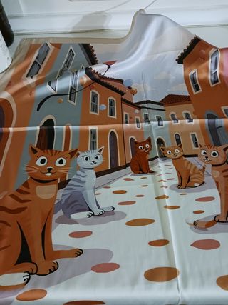 Pañuelo foulard seda estampado cats nue