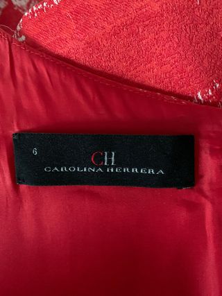 Vestido Carolina Herrera Rojo Cuadros