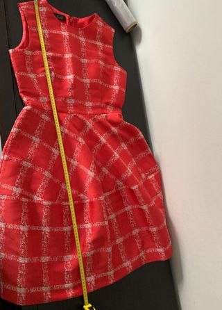 Vestido Carolina Herrera Rojo Cuadros