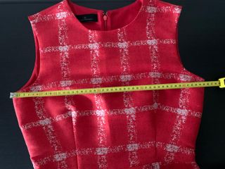 Vestido Carolina Herrera Rojo Cuadros