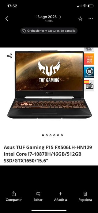 PC PORTÁTIL Asus Tuf Gaming