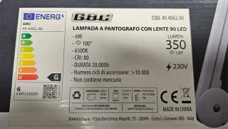 Lampada a pantografo con lente 90 led GBC con lent