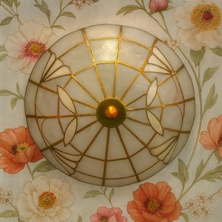 Plafoniera artigianale in madreperla molto rara.