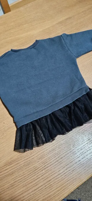 Set bambina felpa zara BALLET TEAM e jeans bianchi