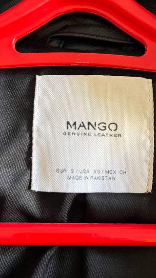 Cazadora Piel Negra Mango