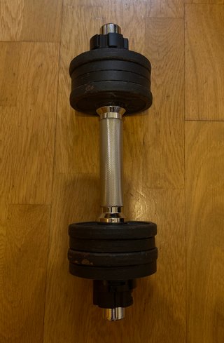 8 Discos Peso Domyos 0,5 kg +  barra y 2 cierres
