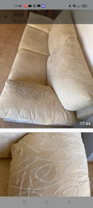 Sofá 3 plazas beige moderno y elegante