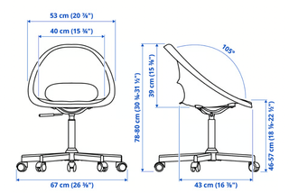 Silla giratoria blanca con ruedas
