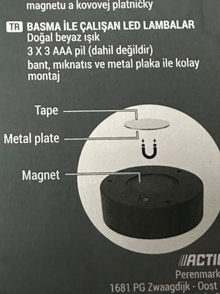 Luci LED adesive magnetiche (3 pezzi)