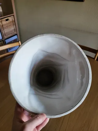 Paragüero de cerámica blanco y verde