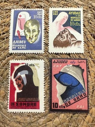 4 timbri ospedalieri di sangue della guerra civile rari