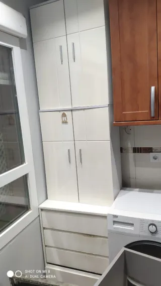 Muebles de cocina madera y blanco