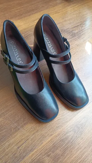 Zapatos Pitillos Mercedes Piel Tacón Altos Nuevos