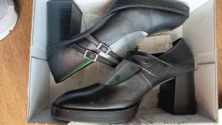 Zapatos Pitillos Mercedes Piel Tacón Altos Nuevos