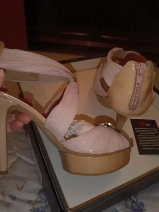 Zapatos de fiesta Ezzio Talla 38 Rosa y Dorado