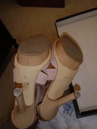 Zapatos de fiesta Ezzio Talla 38 Rosa y Dorado