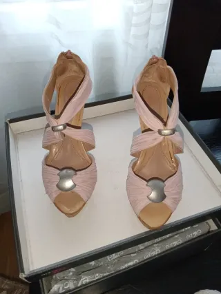 Zapatos de fiesta Ezzio Talla 38 Rosa y Dorado