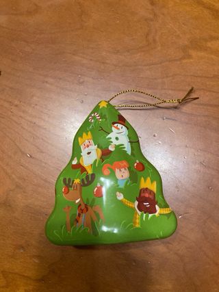 Pack 5 cajas/bolas navidad metálicas para el árbol