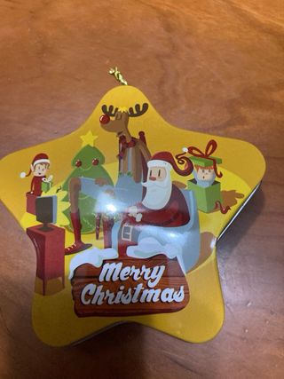 Pack 5 cajas/bolas navidad metálicas para el árbol