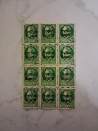 96 Francobolli 5 pf. Freistaat Bayern