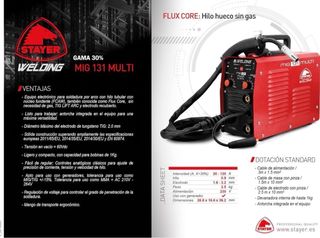 SOLDADOR INVERTER STAYER MIG 131 MULTI 120A