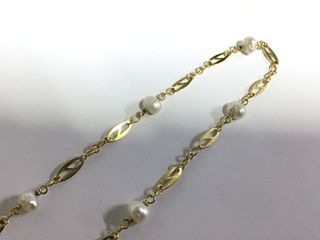 cadena oro 18k con piedra 24cm
