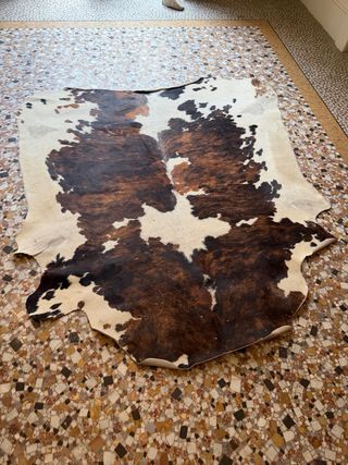 Alfombra Piel Vaca IKEA Kolbdy Marrón/Blanco